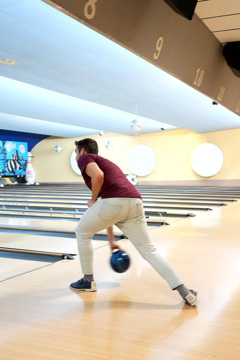 Team member bowling