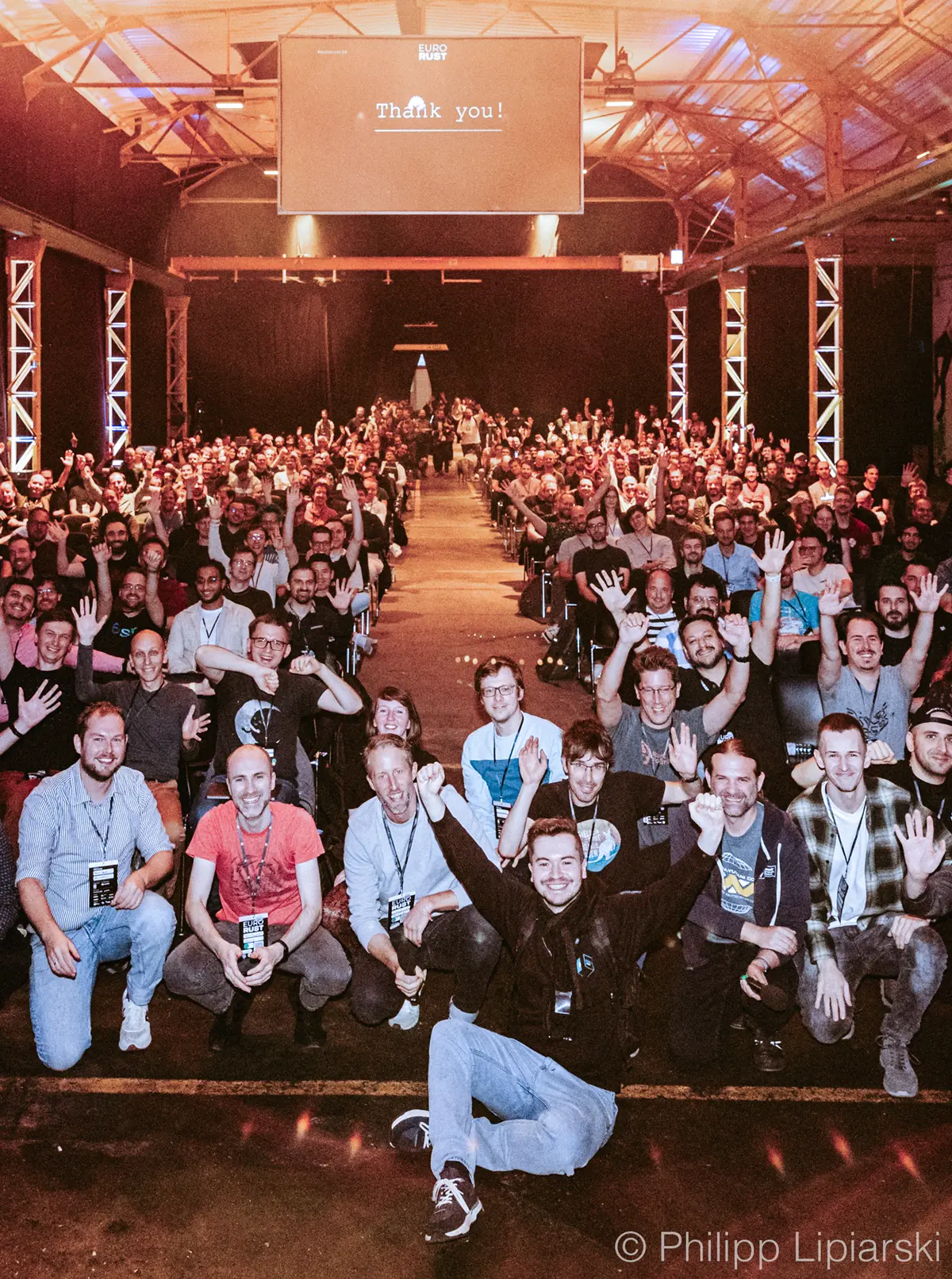 People celebrating at the tech conference EuroRust