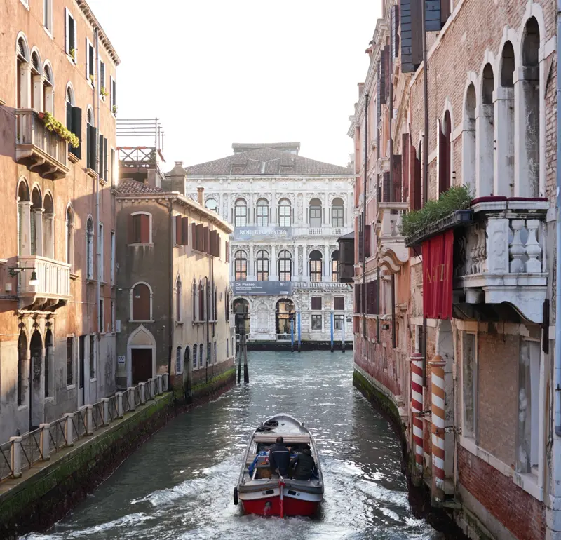 A boat in a Venice canal