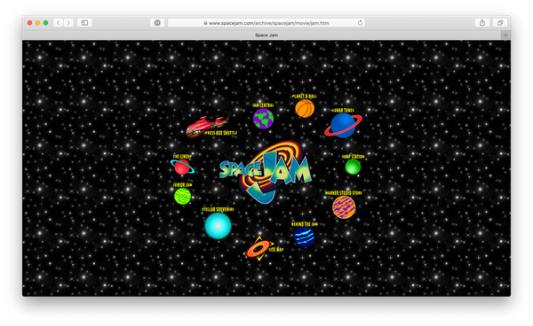 Screenshot of the Spacejam Website