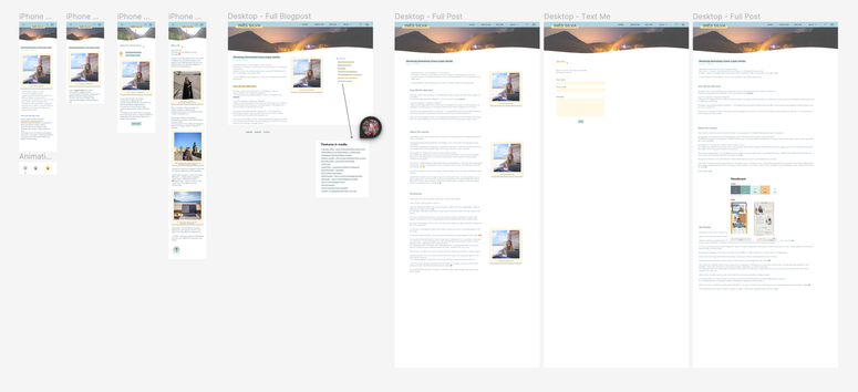 Figma document of the mobile and desktop designs for my website. 