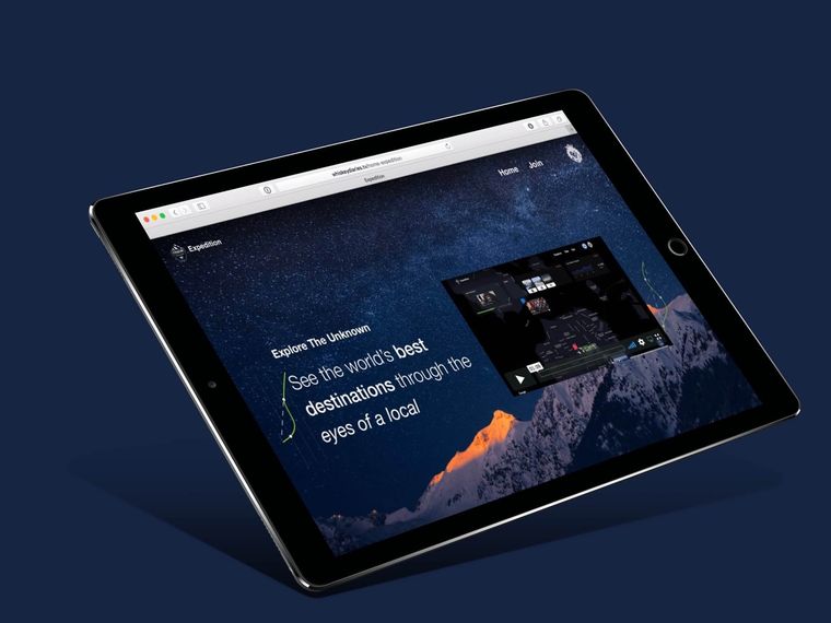 Expedition homepage viewed on an iPad